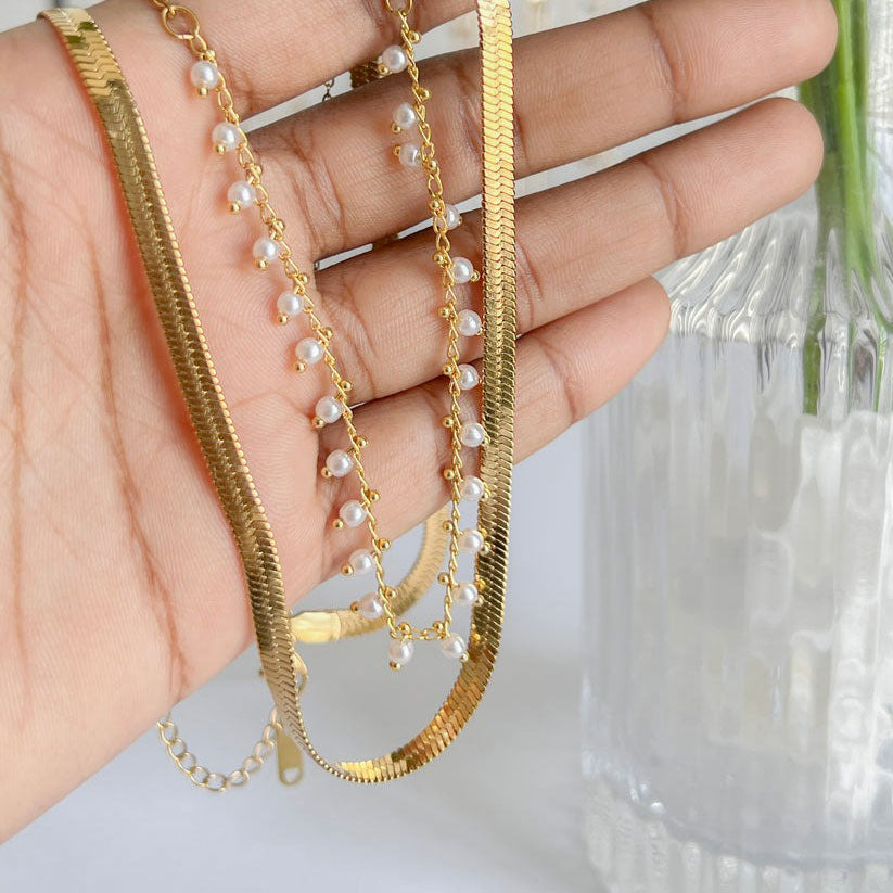 Marizanne | Luxe Snake Choker & Pearl Jewelry Set