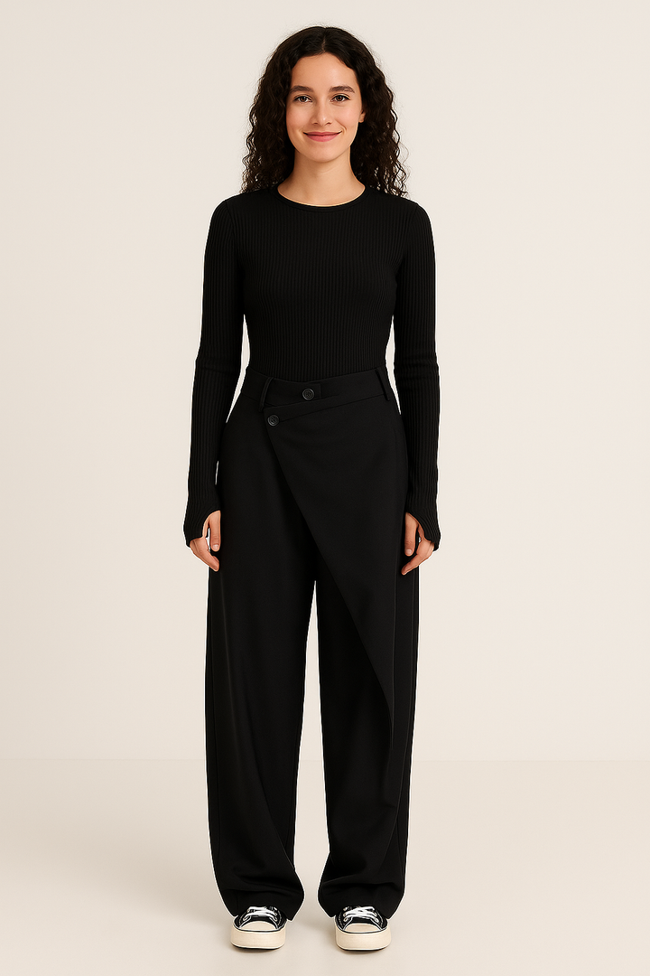 Asymmetrical Relaxed Fit Pants