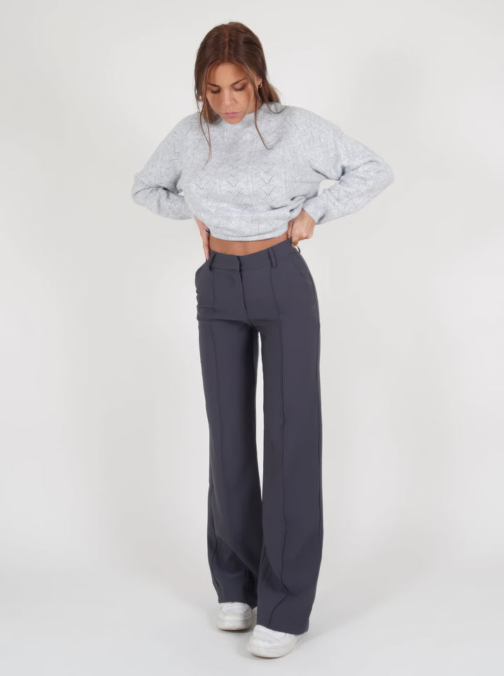 Casual Wide-leg high-waisted trousers for women