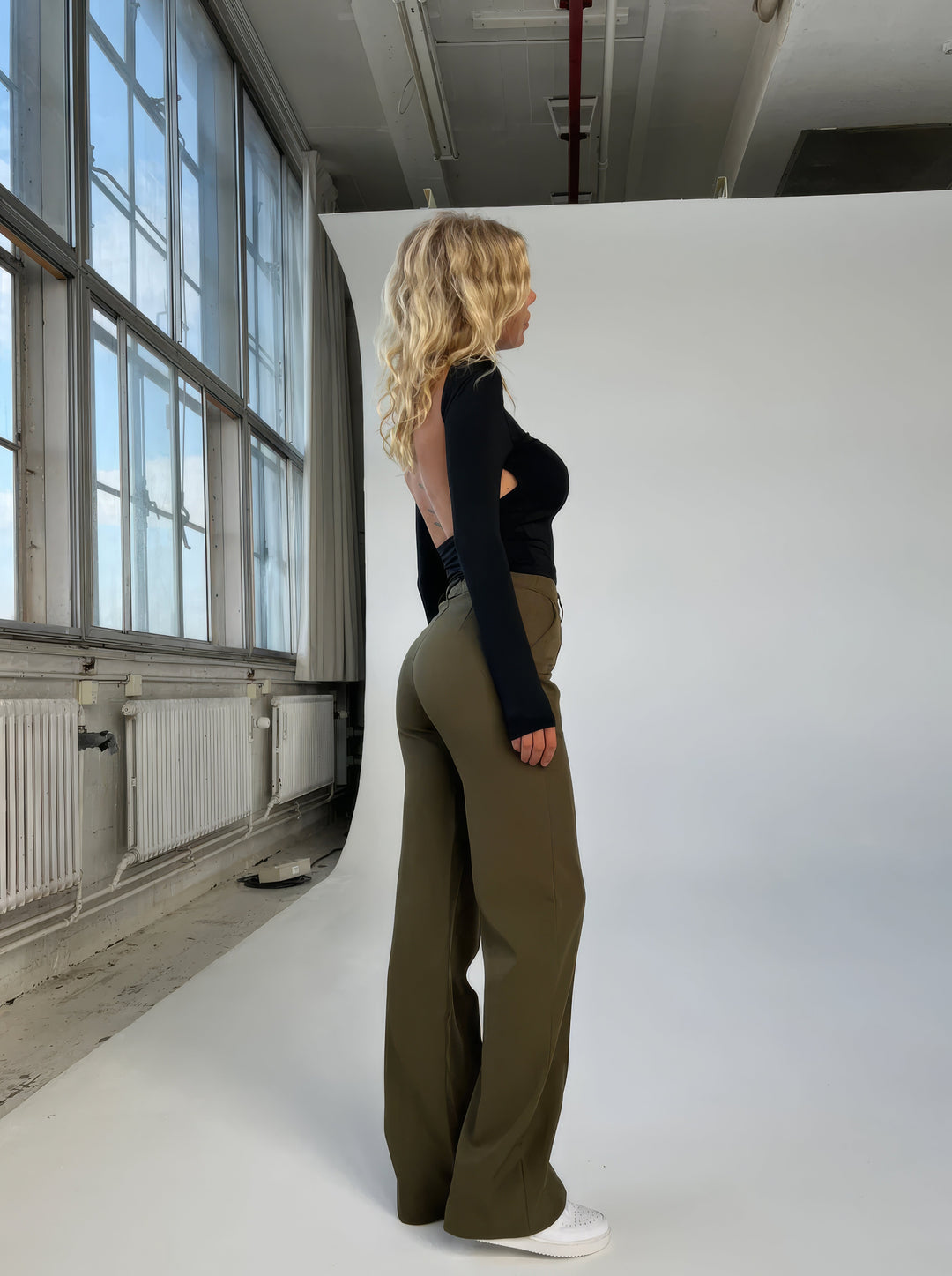 Casual Wide-leg high-waisted trousers for women