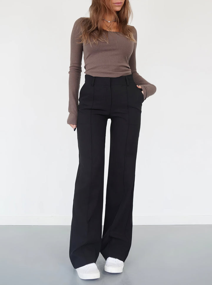Casual Wide-leg high-waisted trousers for women