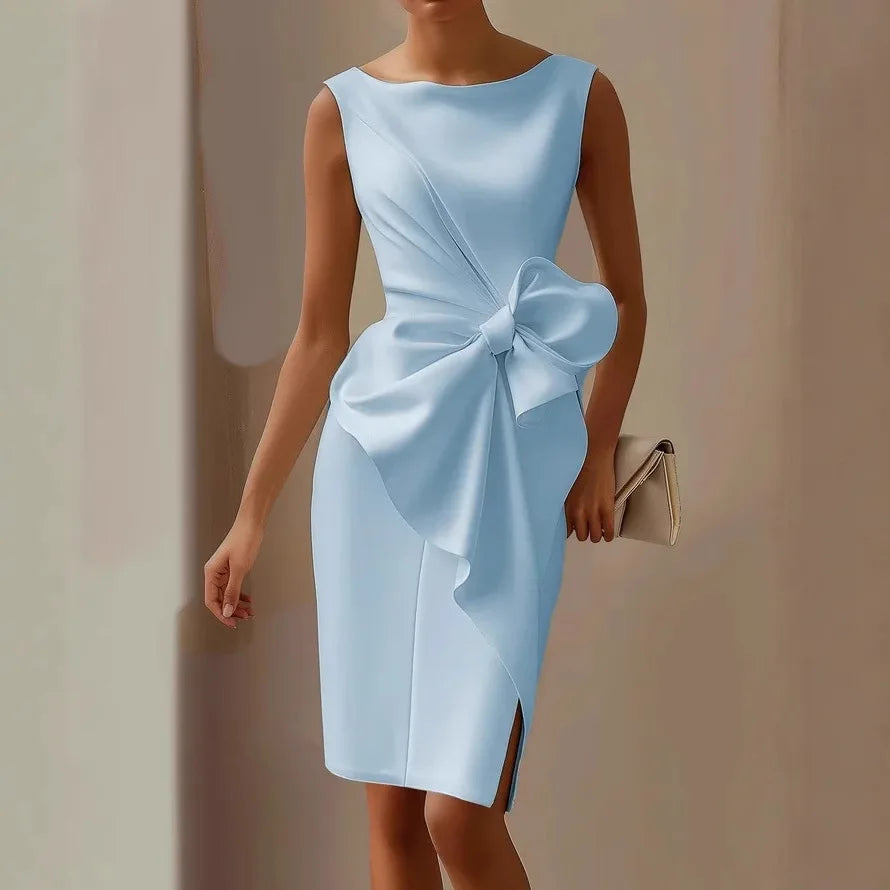 Bow Dress – Elegant Sleeveless Evening Party Dress for Women