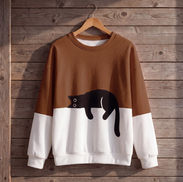 Bridget | Women's Sweatshirt with Cat Design