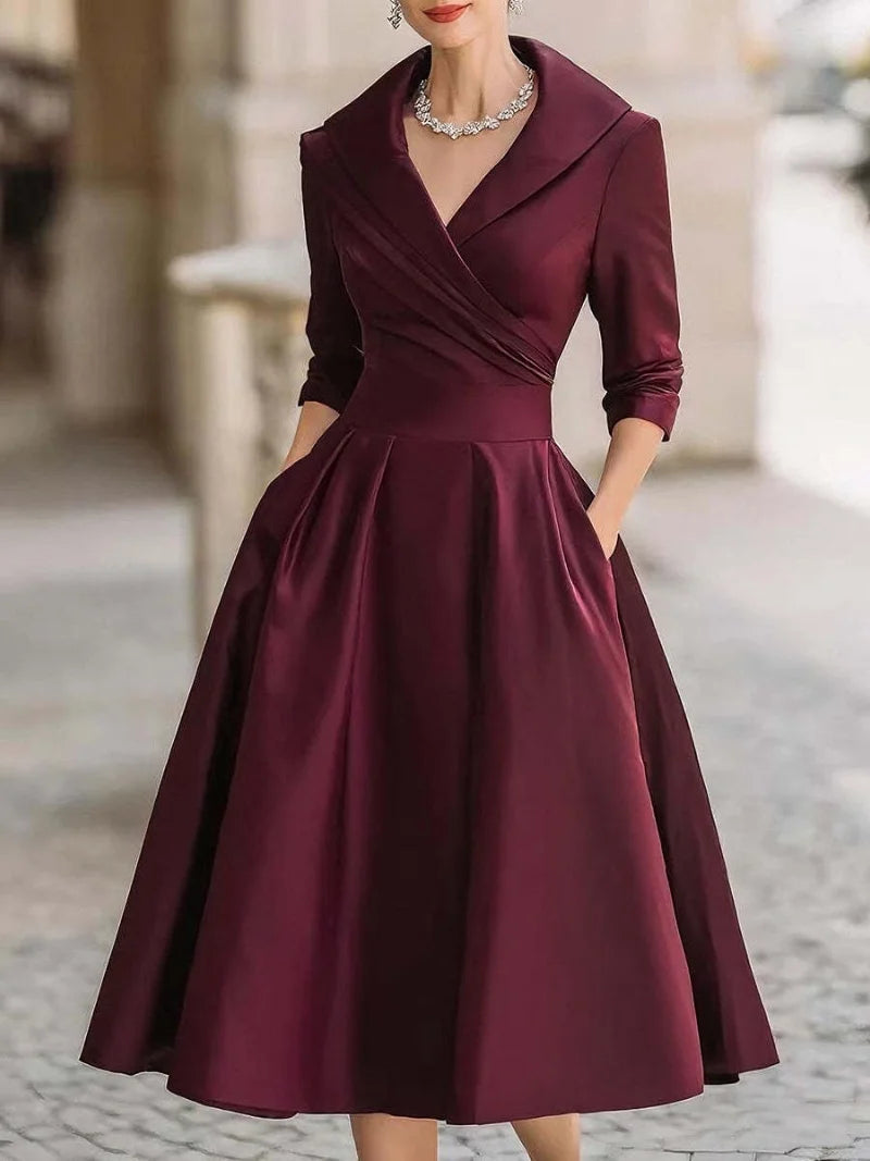 Chic A-Line Dress – Stylish Lapel Design for Effortless Summer Elegance