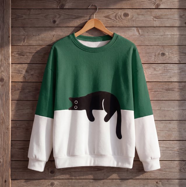 Bridget | Women's Sweatshirt with Cat Design