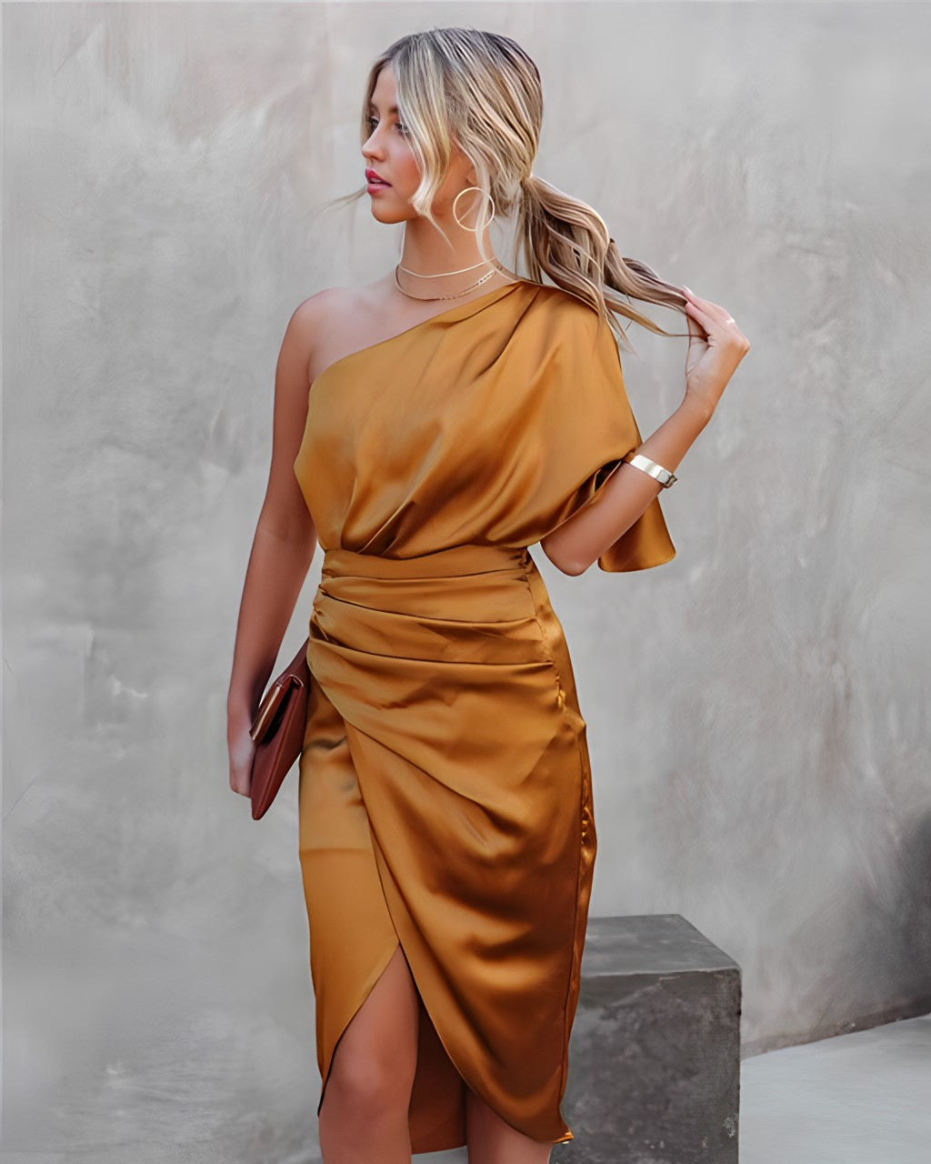 One-shoulder Elegant Wedding Guest cocktail dress