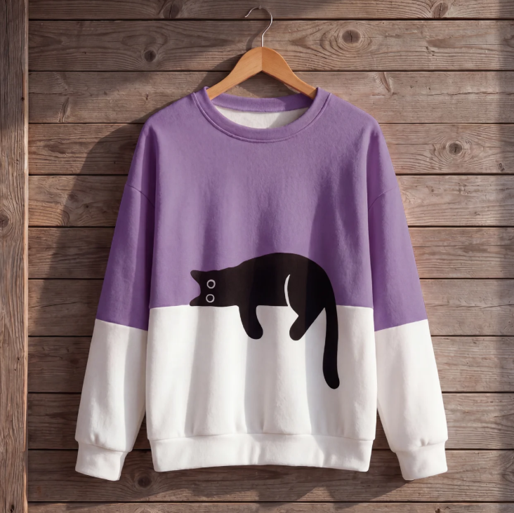Bridget | Women's Sweatshirt with Cat Design