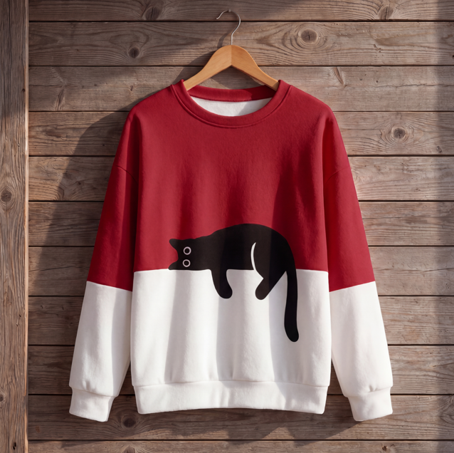 Bridget | Women's Sweatshirt with Cat Design