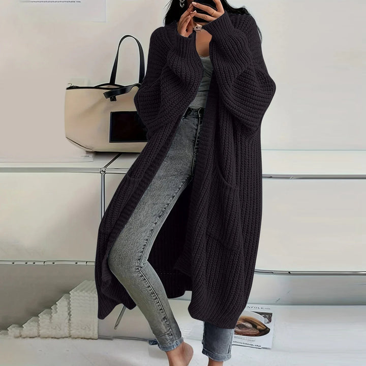 Lilia | Long Sleeved Knee Length Knitted Overcoat