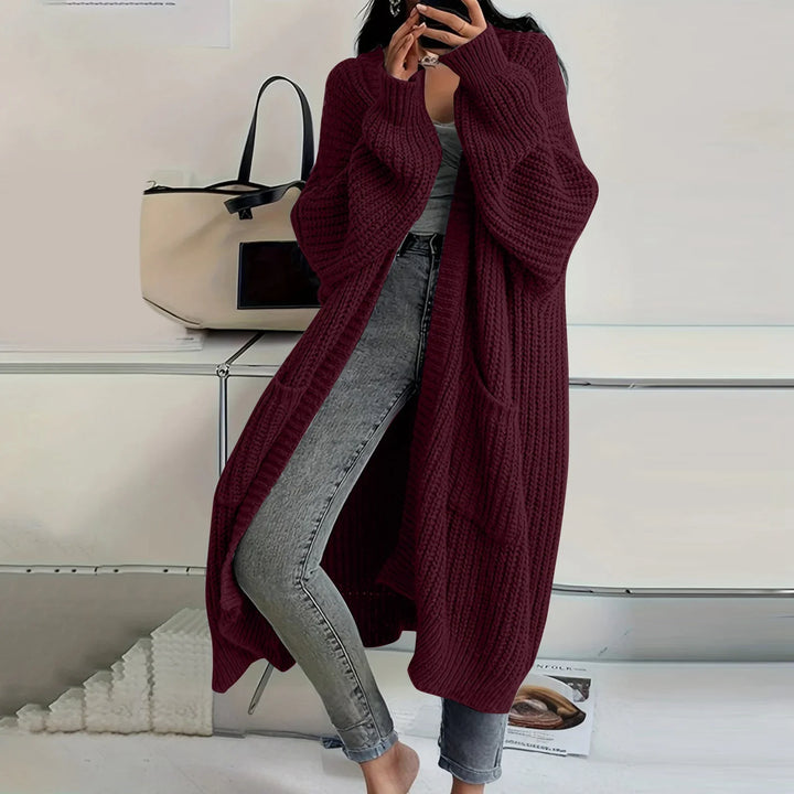 Lilia | Long Sleeved Knee Length Knitted Overcoat