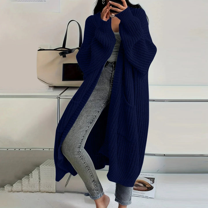 Lilia | Long Sleeved Knee Length Knitted Overcoat