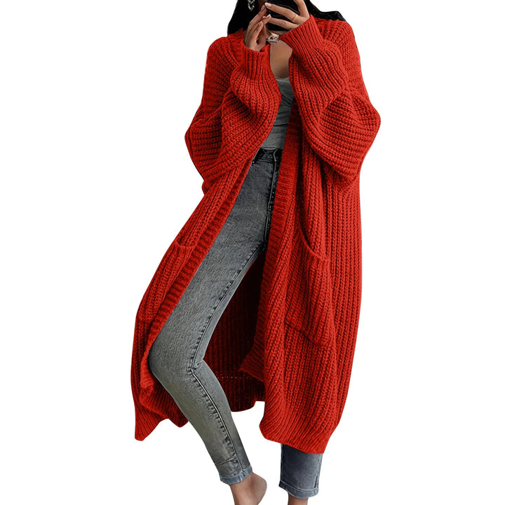 Lilia | Long Sleeved Knee Length Knitted Overcoat
