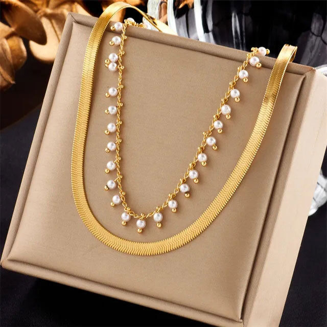 Marizanne | Luxe Snake Choker & Pearl Jewelry Set